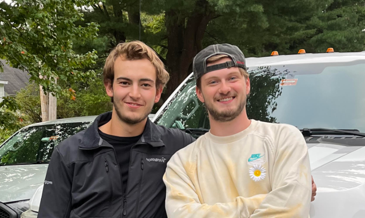 Terra Landscaping team working on a garden in Portland, Maine